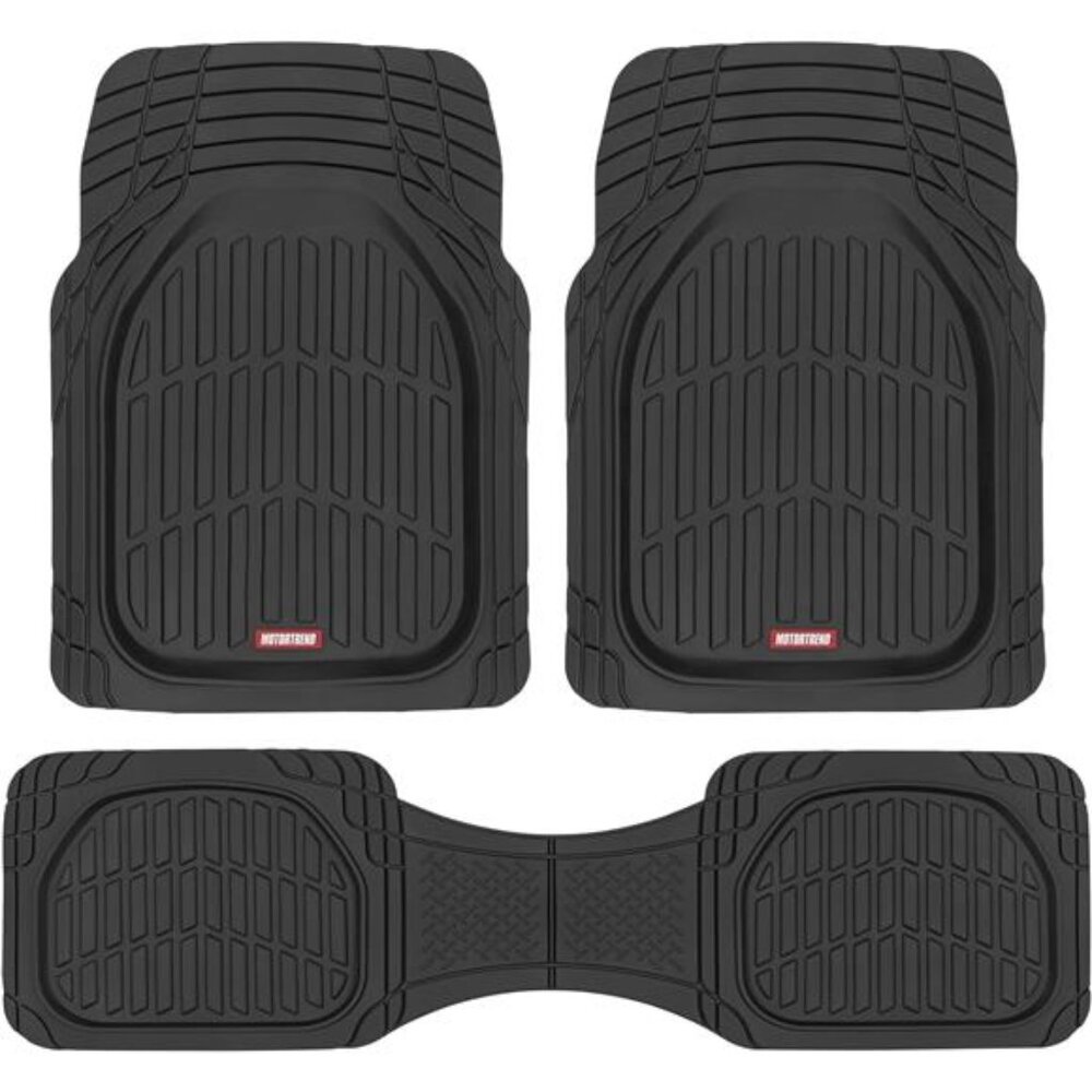 Black FlexTough Contour Liners-Deep Dish Heavy Duty Rubber Floor Mats for Car